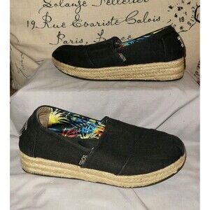 Bobs from Skechers Shoes Womens 8 High Jinx Espadrilles Black Comfort 34101